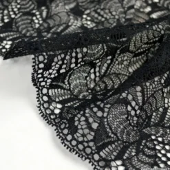 Tissu Galon dentelle élasthanne Sylvie coloris Noir