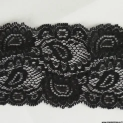 Tissu Galon dentelle Lisa lycra noir 7,5cm