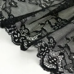 Tissu Galon dentelle noire élasthanne - 23 cm de large