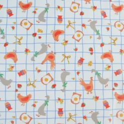 Tissu imperméable Kokott type ciré de pluie motif poules