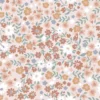 Tissu imperméable type ciré motif fleurs fond rose clair