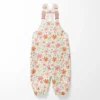 Tissu imperméable type ciré motif fleurs aquarelles fond blanc cassé