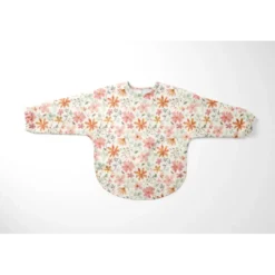 Tissu imperméable type ciré motif fleurs aquarelles fond blanc cassé