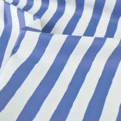 Tissu imperméable type ciré à rayures larges bleues et blanches