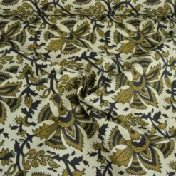 Tissu Indien Block Print Anegundi fond lin