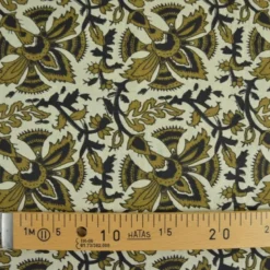 Tissu Indien Block Print Anegundi fond lin