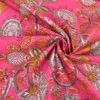 Tissu Indien Block Print Aniray fond rose - kalamkari