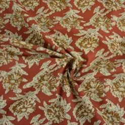 Tissu Indien Block Print Balii fond terracotta
