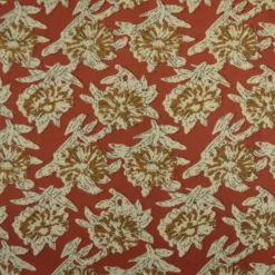 Tissu Indien Block Print Balii fond terracotta