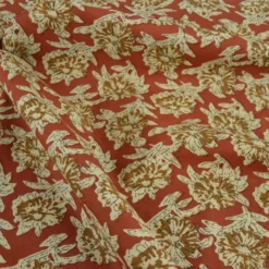 Tissu Indien Block Print Balii fond terracotta