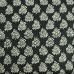 Tissu Indien Block Print Bhujodi fond noir