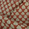 Tissu Indien Block Print Chopta fond terracotta