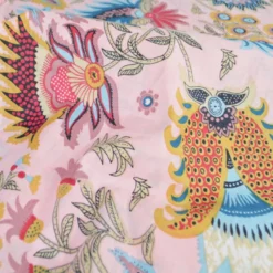 Tissu Indien Block Print Neeravik fond rose pâle - kalamkari