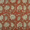 Tissu Indien Block Print Nirona fond terracotta