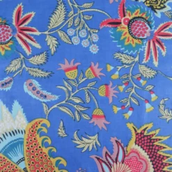 Tissu Indien Block Print Prayan fond Bleu - kalamkari
