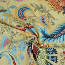 Tissu Indien Block Print Revanth fond beige - kalamkari