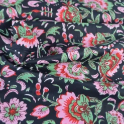 Tissu Indien Block Print Sahen fond Noir - kalamkari