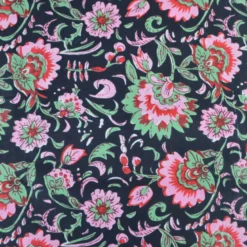 Tissu Indien Block Print Sahen fond Noir - kalamkari