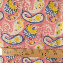 Tissu Indien Block Print Sanganeri PURE LAINE - Surya