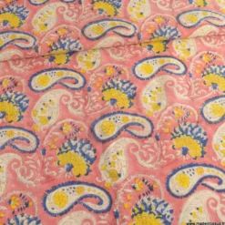 Tissu Indien Block Print Sanganeri PURE LAINE - Surya