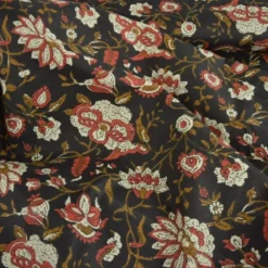 Tissu Indien Block Print Ziro fond noir