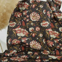 Tissu Indien Block Print Ziro fond noir