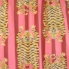 Tissu Indien Block Tigres - rose et lie de vin