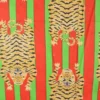 Tissu Indien Block Tigres - Rouge et vert