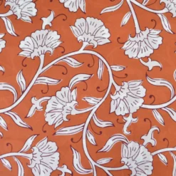 Tissu indien en voile de coton Raghil – Motif floral fond Camel