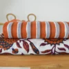 Tissu indien en voile de coton Mandawa – Motif fleurs Cognac