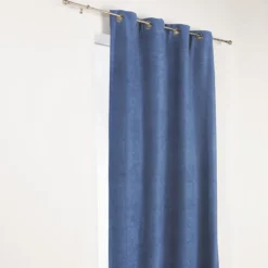 Tissu isolant thermique occultant Alaska coloris Bleu Denim