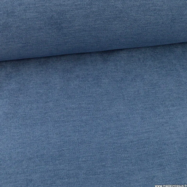 Tissu isolant thermique occultant Alaska coloris Bleu Denim