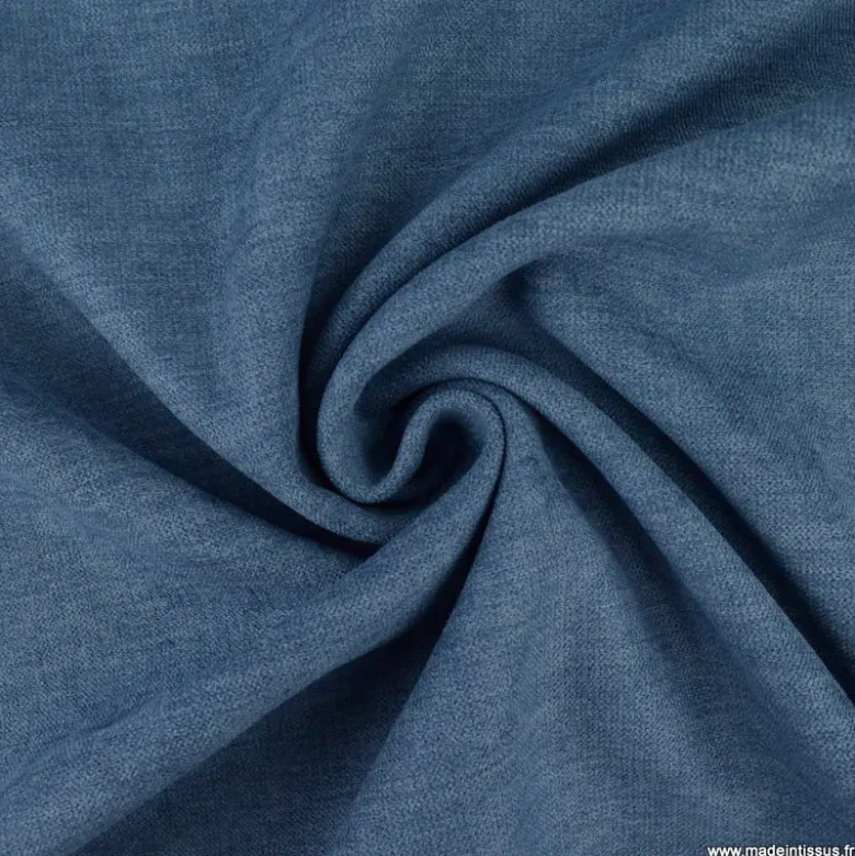 Tissu isolant thermique occultant Alaska coloris Bleu Denim