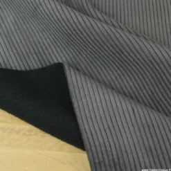 Tissu isolant thermique & occultant en velours grosses côtes Alberta - anthracite