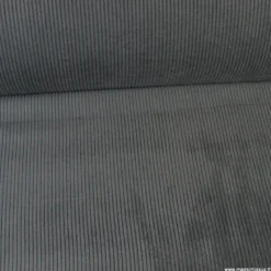 Tissu isolant thermique & occultant en velours grosses côtes Alberta - anthracite