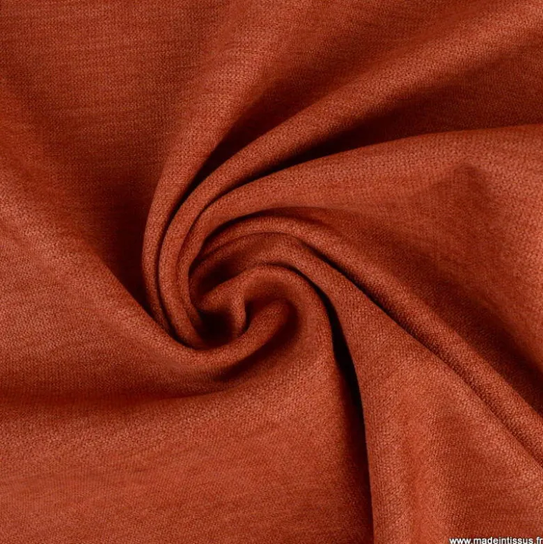 Tissu isolant thermique occultant Alaska terracotta