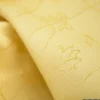 Tissu Jacquard dessin fleurs lierre moutarde