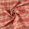 Tissu Jacquard Ecrins à carreaux et petits coeurs rouge