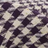 Tissu jacquard effet tweed motif pied-de-poule violet avec fil lurex doré