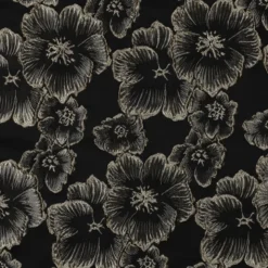 Tissu jacquard Habillement fleuri noir irisé