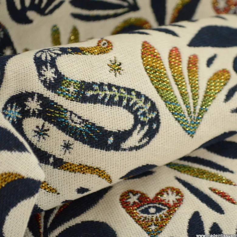 Tissu jacquard Jungle Mystic multicouleurs