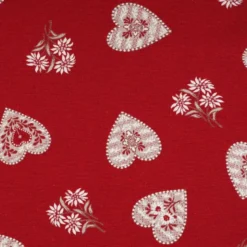 Tissu Jacquard Praloup All over rouge - Grande largeur