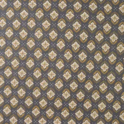 Tissu Jayco coton motif fleurs indiennes anthracite et Havane - OEKO TEX