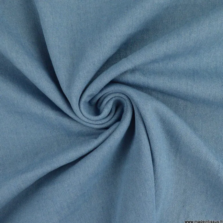 Tissu jean coton bleu clair