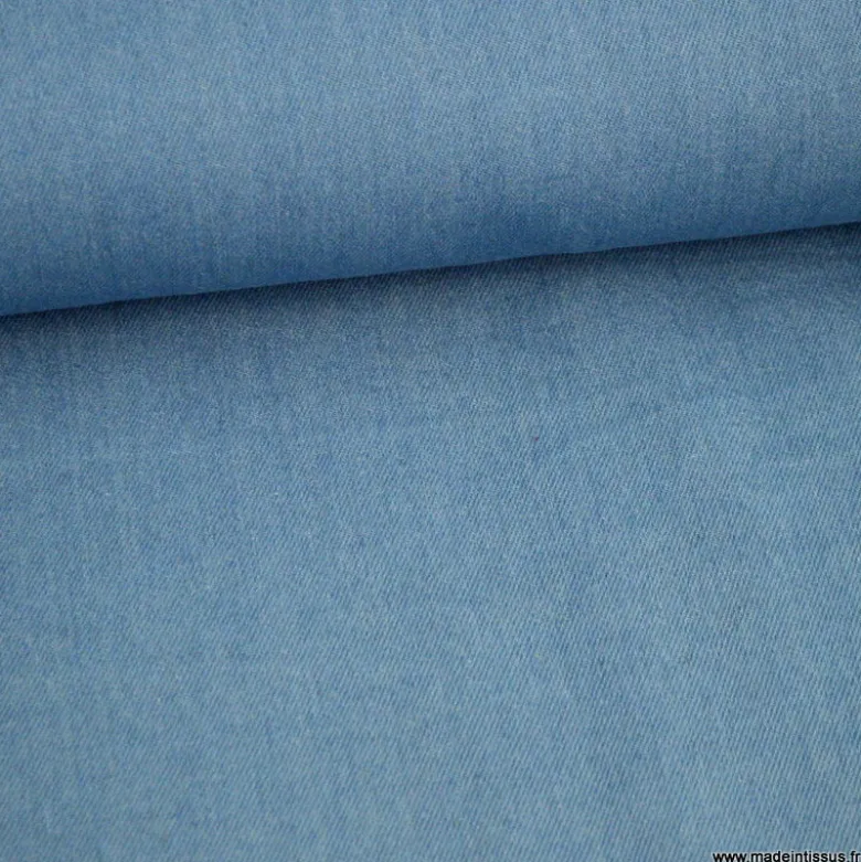 Tissu jean coton bleu clair