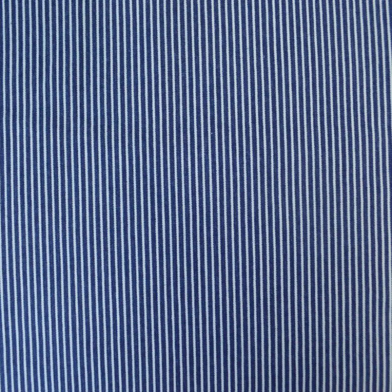 Tissu Jean Denim bleu à rayures blanches
