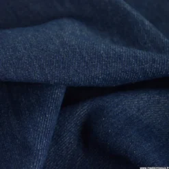 Tissu jean denim en coton lavé bleu foncé