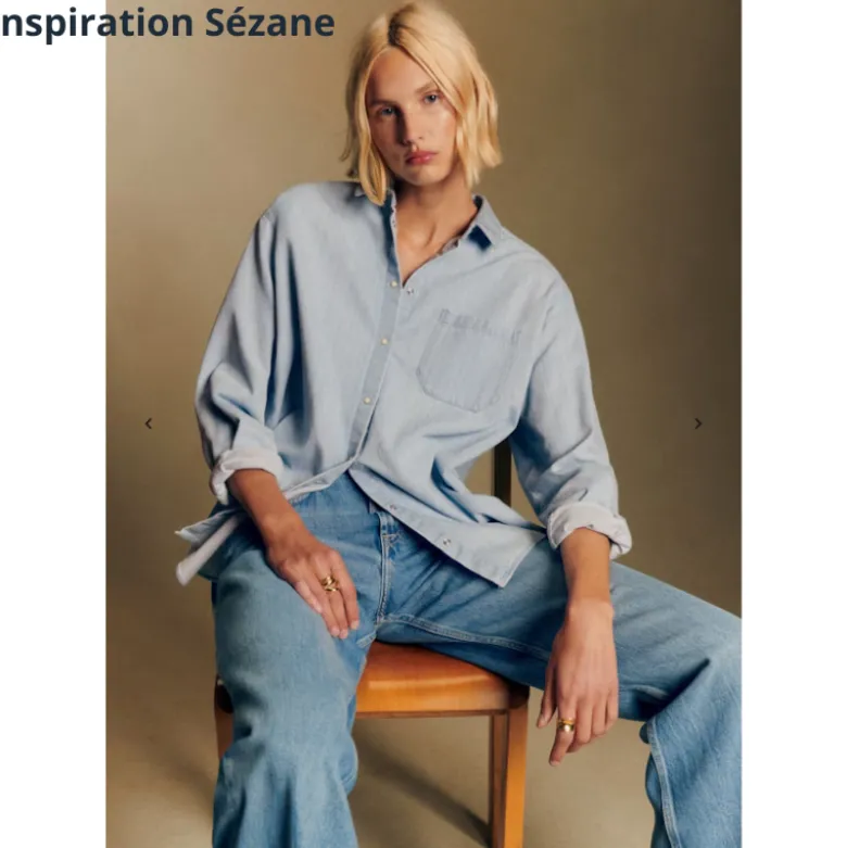 Tissu jean denim Fin et Souple en coton prélavé - bleu clair