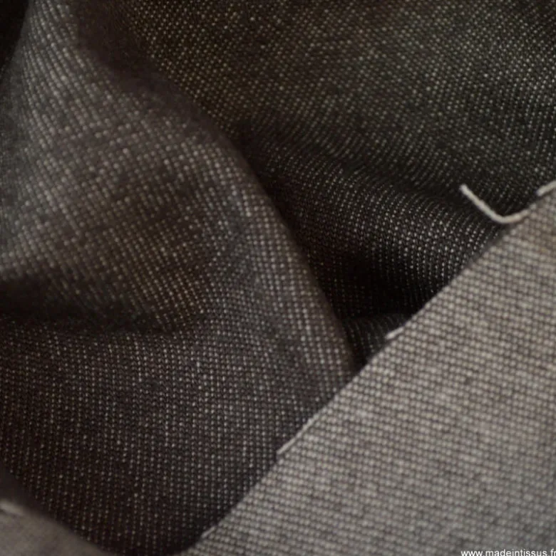 Tissu jean denim Lavé Chocolat - OEKO TEX