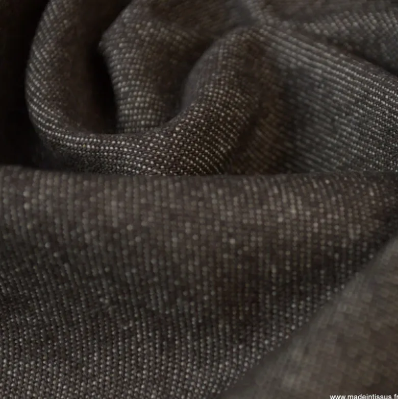 Tissu jean denim Lavé Chocolat - OEKO TEX